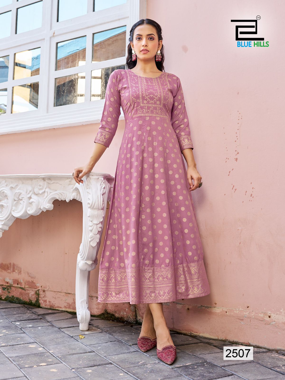 Womaniya Vol 25 By Blue Hills Rayon Printed Anarakali Long Kurti Suppliers In India